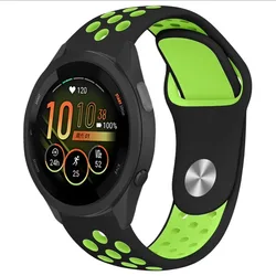 Versatile Silicone Strap - Soft Rubber Wristband in Multiple Sizes (18mm, 20mm, 22mm) - Strap width 20mm (Black green)