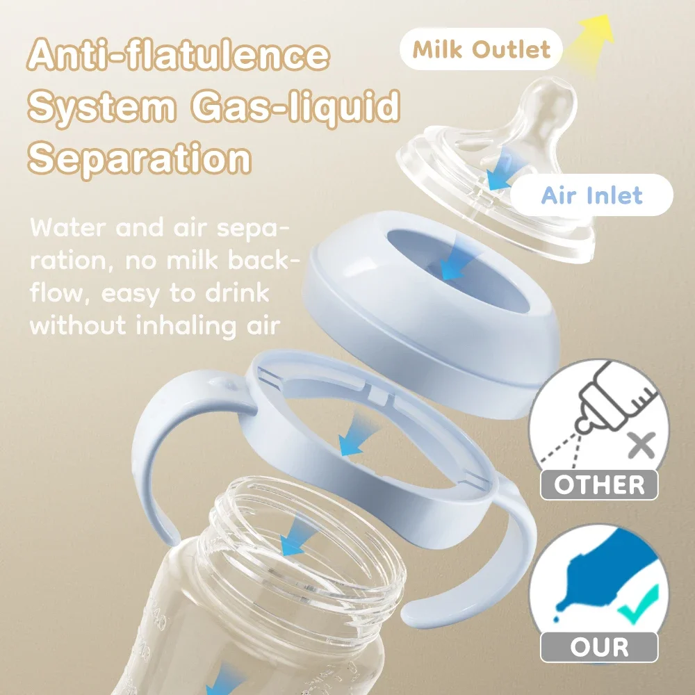 Newborn Baby Bottle with Handle 6