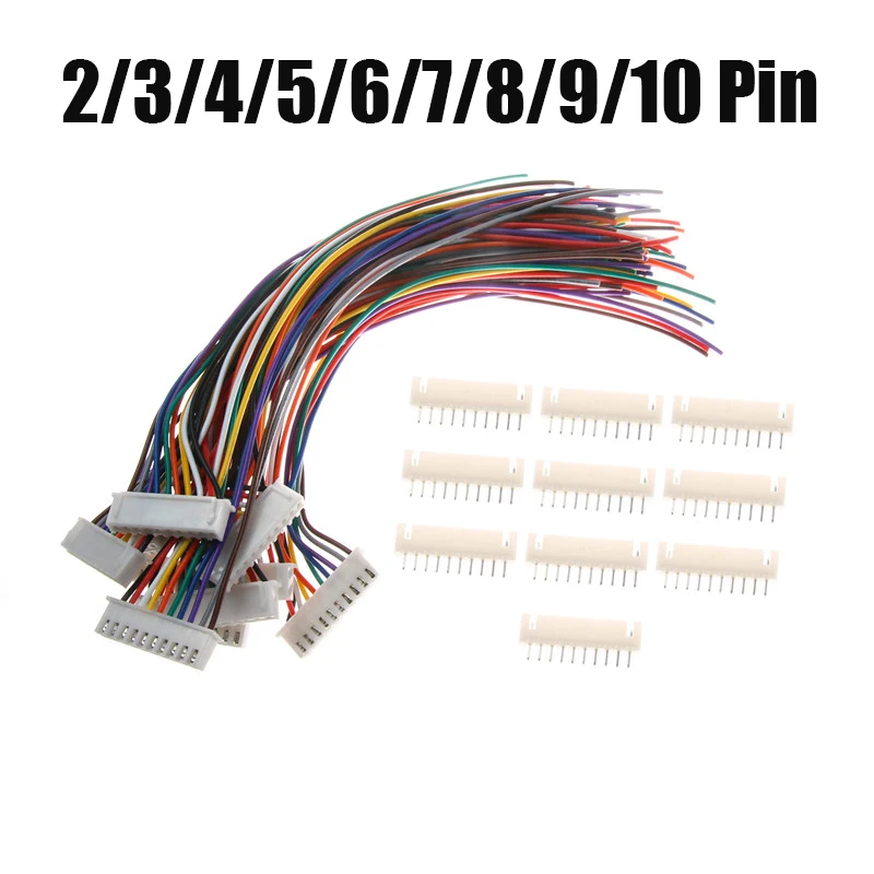 

10Sets 2/3/4/5/6/7/8/9/10 Pin Pitch Male Female Plug Socket JST XH2.54 XH 2.54mm 15cm Wire Length 24AWG Wire Cable Connector