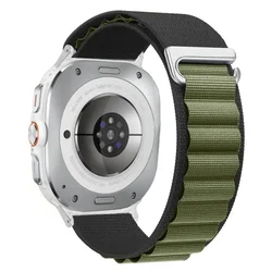 Alpine Loop Strap: Premium Nylon Sports Watchband Accessory for Galaxy Watch Ultra (7 Black army green)