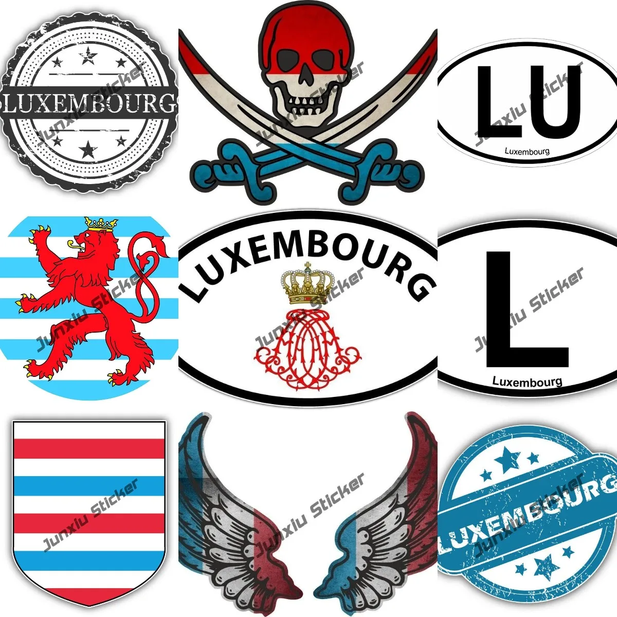 

Luxembourger Coat of Arms Decals NATO Air Component Roundel Sticker Self Adhesive Vinyl Luxembourg LU City Shield Travel Decals