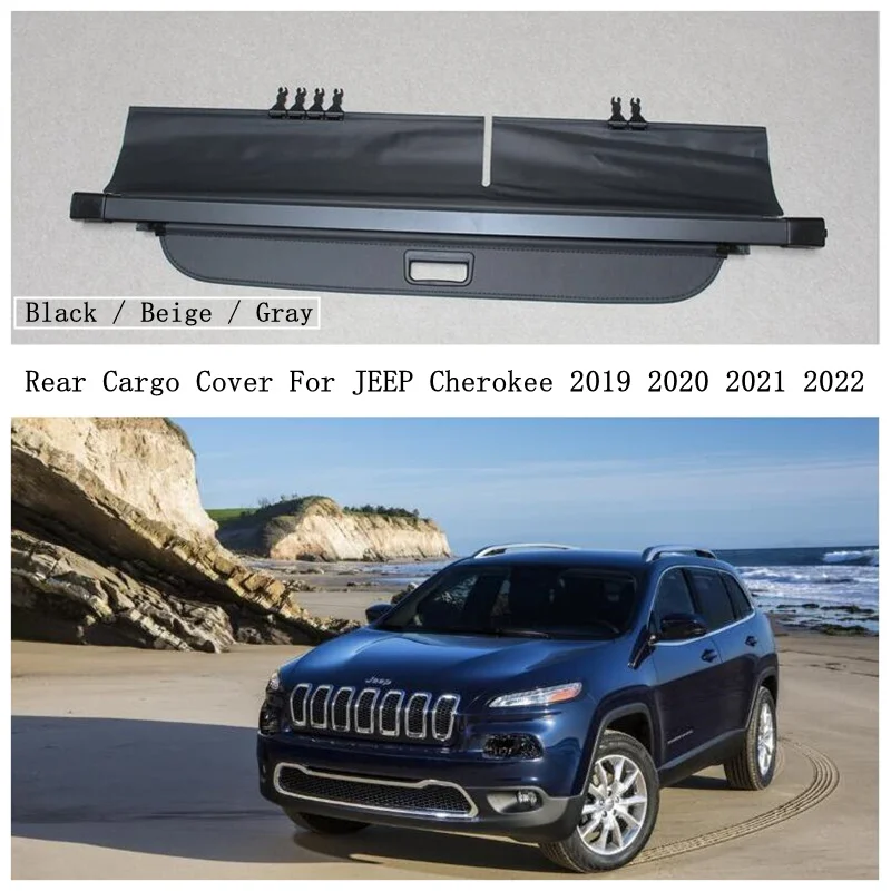 

Rear Cargo Cover For JEEP Cherokee 2019 2020 2021 2022 Privacy Trunk Screen Security Shield Shade High Quality Auto Accessories