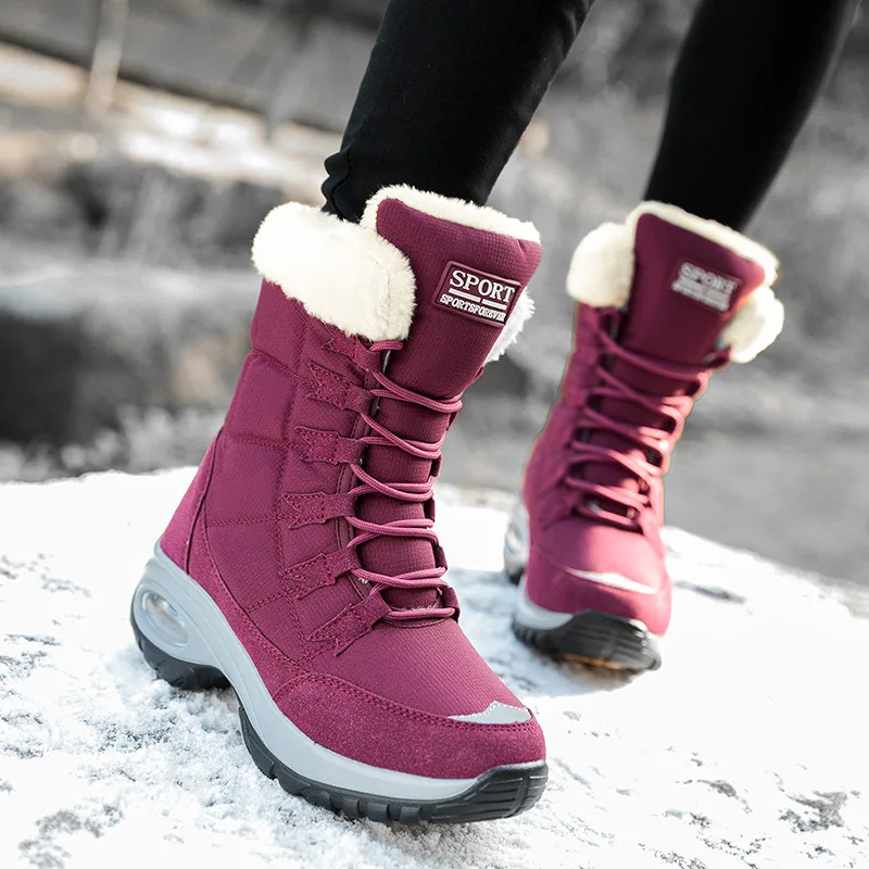 

2023 girl boots Shoes Waterproof Boots Women Snow Boots Plush Warm Ankle Boots For Women Female Winter Shoes Booties Botas Mujer