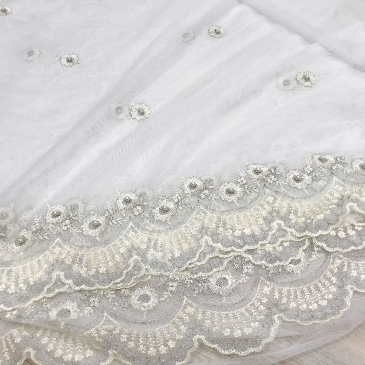 1PC Exquisite Bead Embroidery Screen White Screen Matched with Screen Bedroom Window Finished Product Good Hanging Feeling 4