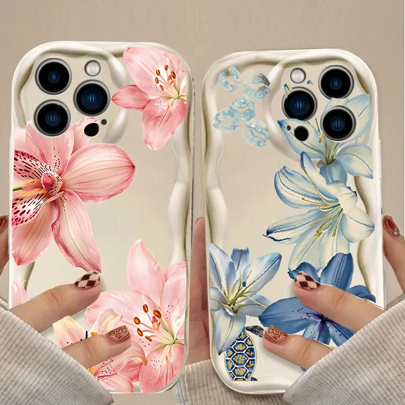 Charming Blue Pink Lily Phone Case Cover