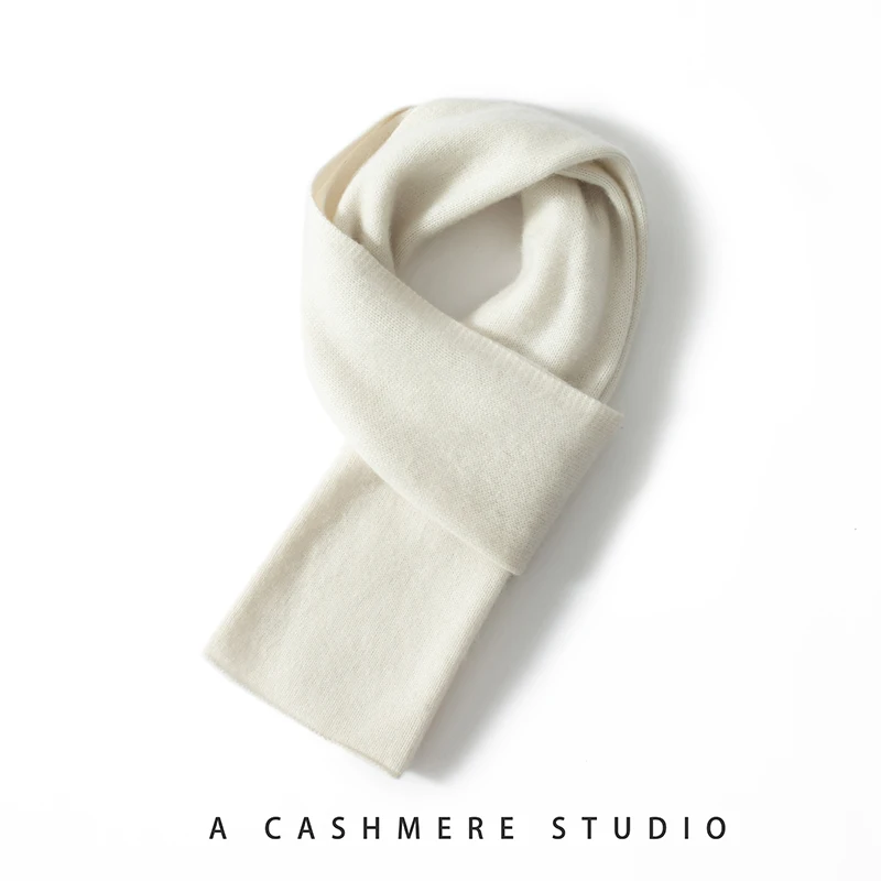 Silk Scarf Wool Scarf MERRILAMB Women Cashmere Scarves Winter Thicken Warmer Soft Ring Scarf Pashmina Female Solid Knitted Long