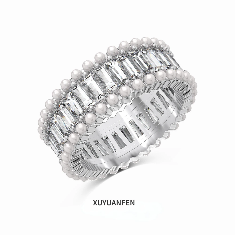 

XUYUANFEN's Best-selling S925Sterling Silver Ring with Zirconia Diamond Design Set in Exquisite and Fashionable Women's Clothing