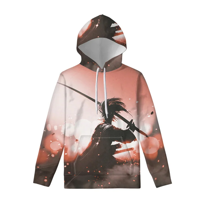 thumbnail image 1 of Sudadera con capucha con estampado de samurái japonés para hombre, sudadera con capucha con máscara impresa en 3D retro, sudadera con capucha de manga larga a la moda, jersey informal de calle, 1 of 5