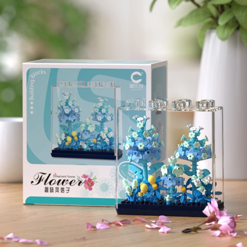 Qimeng Fun Microgranules Rose Eternal Flower Building Block