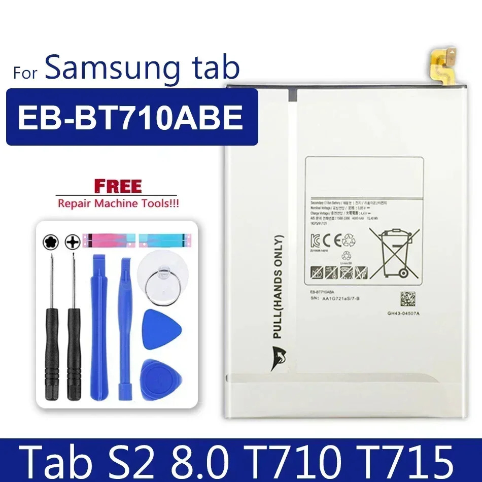 Tablet Portable Battery Samsung Galaxy Tab S2 8.0 SM-T710 T713 T715 4000mAh Replacement Quality Batteries EB-BT710ABE rechargeable battery