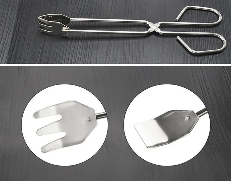 2 Pinze Da Cucina In Acciaio Inox Extra Lunghe 30 Cm - Per Griglia, Pane, Pasticceria, Antiscivolo