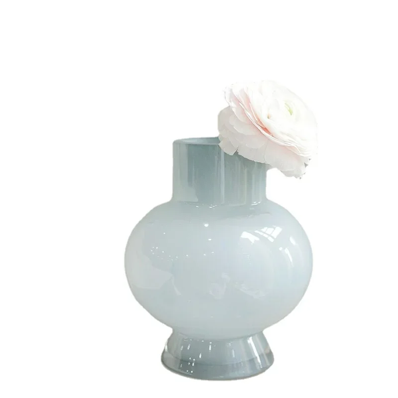 

Medieval Fenton High-value Glass French Ins Milk Jade Living Room Decoration Vase
