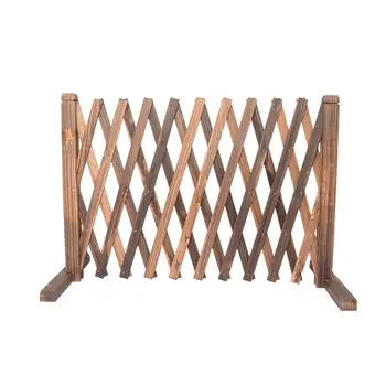 Wooden Fence Freestanding Garden Gate Wedding Photo Props Extendable Trellis Fence Photo Background for Courtyard Home
