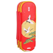 

1Pc Pencil Case Chinese Style Writing Case Double Layer Pen Bag (Random Style)