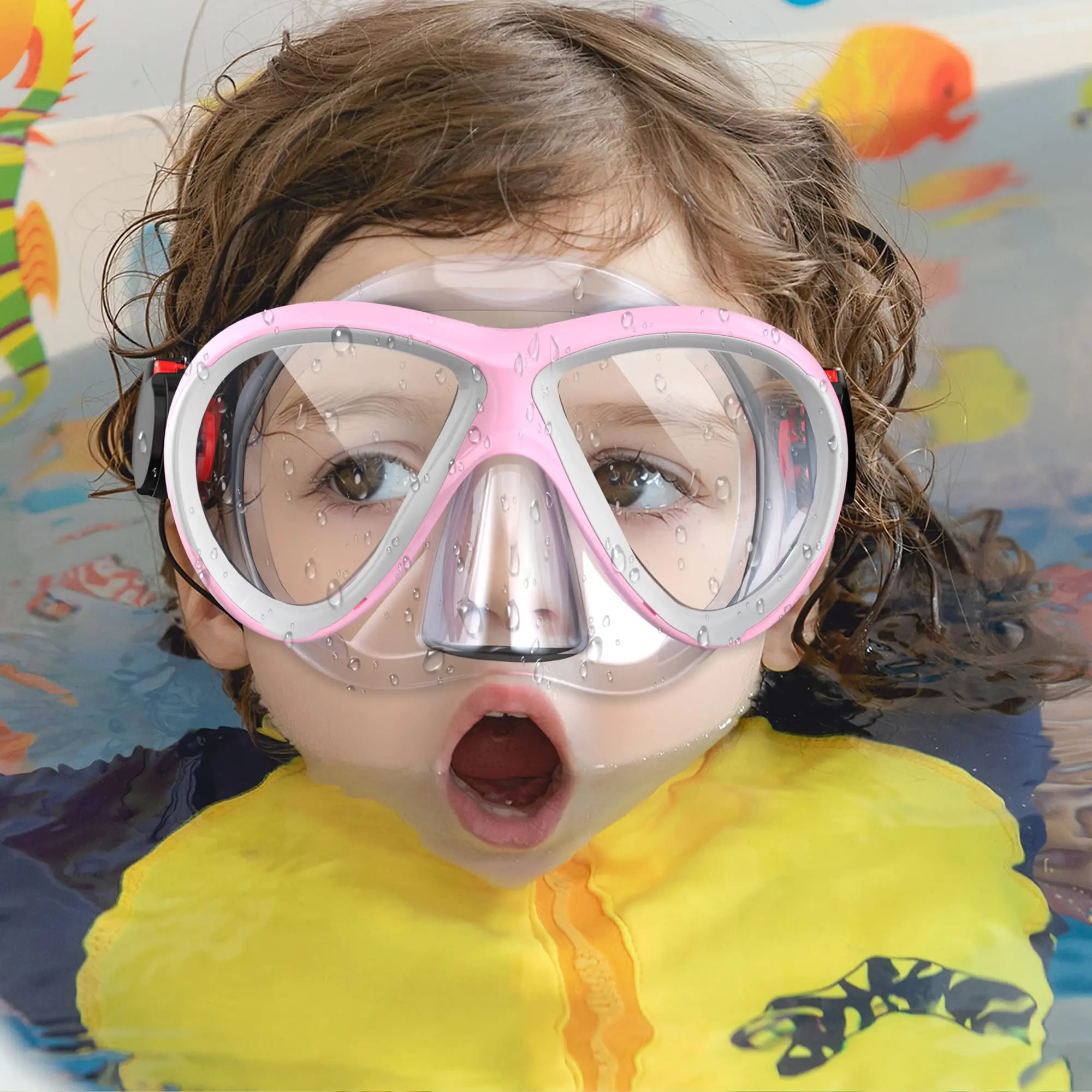 Findway Snorkel Mask for Kids Swimming Goggles With Nose Cover For 4-14 Year Old Boys and Girls No Leakage Diving Masks