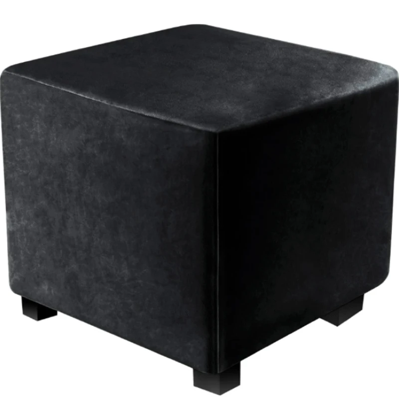 Luxurious Velvet Square Ottoman Cover - Stretchable and Washable Furniture Protector for Footstools and Benches, Available in Three Sizes