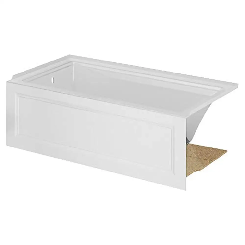 Town Square S 60"x32" Left Drain Bathtub White Integral 3-Sided Tiling Flange Lumbar Support Pre-Leveled Bottom Coordinated with 3