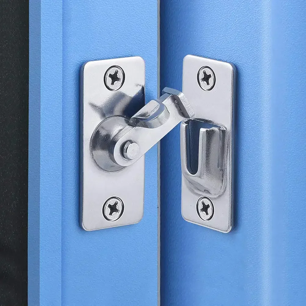 Description Picture 6 of itemStainless Steel 90-degree Lock Small Door Buckle Household Anti-theft Right-angle Simple Sliding Door Hasp Door Bolt Lock