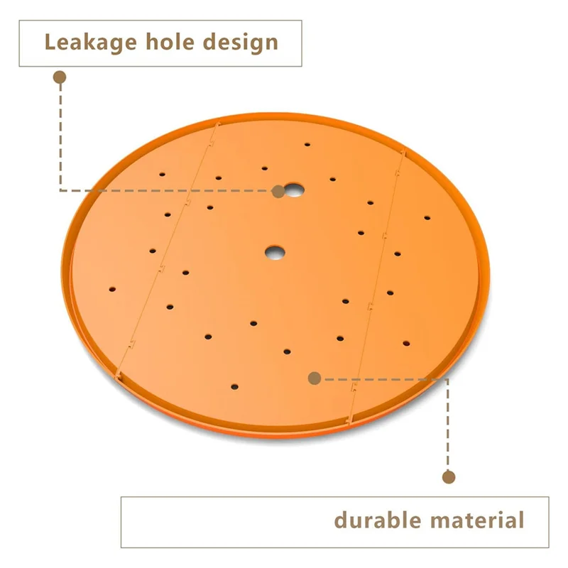 2Pcs Round Planter Insert,13Inch Orange Planter Insert, Plastic Disk With Drainage Holes For Place Inside Planter