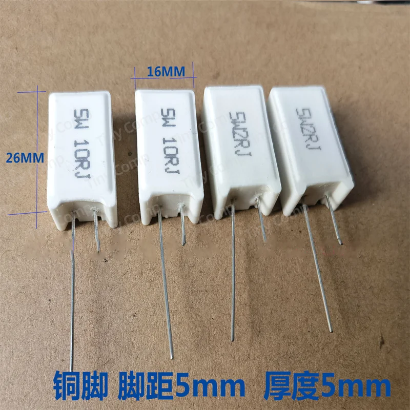 10PCS 5W Cement Type Resistors 30R 33R 47R 100R 1K 1.2K 10K 20K 33K 47K 100K