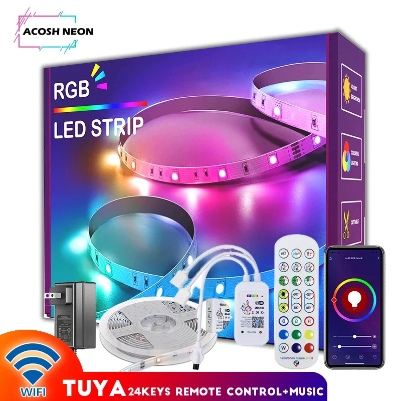 

Smart Life Led Strip Lights with Remote 30m/98.4ft TUYA Led Rope Light Voice Control Color Changing Led Strip for Bedroom