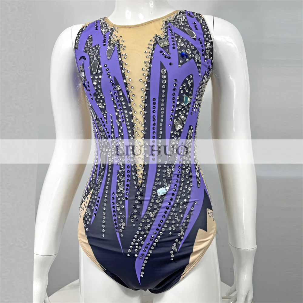 LIUHUO Synchronized Swimming Swimsuit - Professional Team Performance Swimsuit In Purple