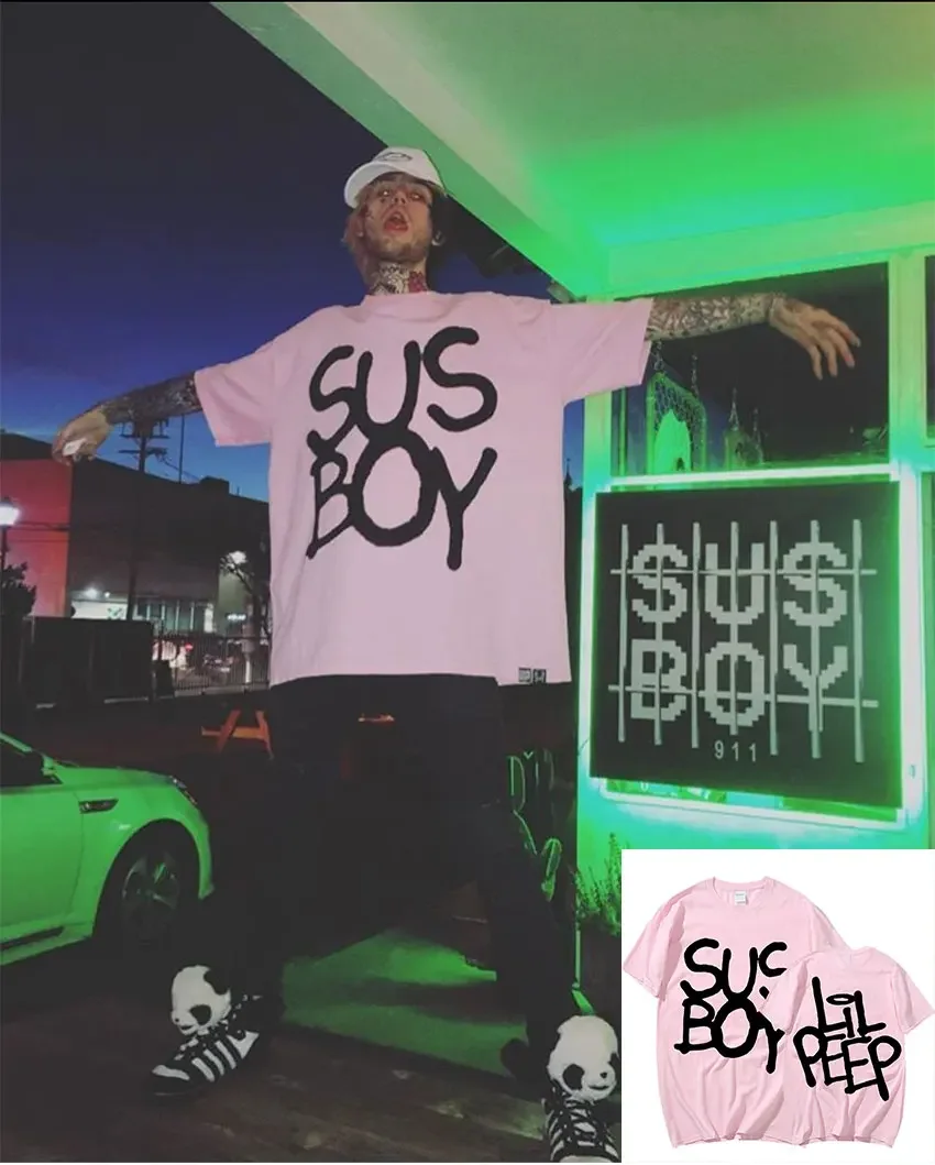 

Футболка Lil Peep Sus для мужчин и женщин, крутая рубашка с рисунком, в стиле хип-хоп, хлопковая блуза в готическом стиле, модная уличная одежда