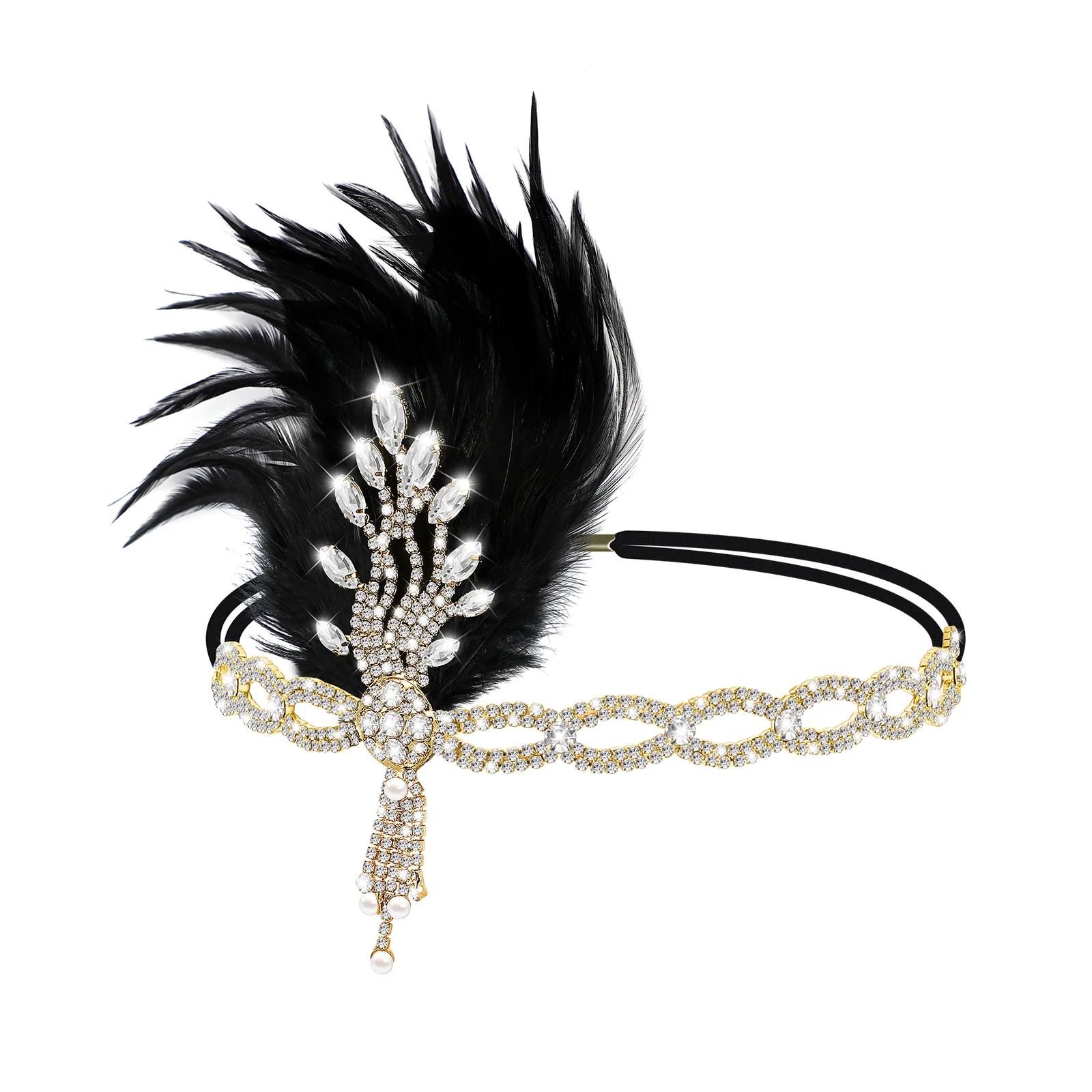

Head Band Headband 1920s Headpiece for Women Hair Accessories Feather Flapper Women's