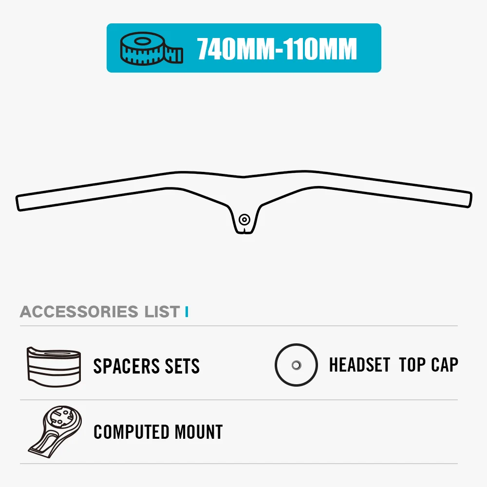 Ryet-カーボン一体型ハンドルバー,xcマウンテンバイク用,mtbハンドル