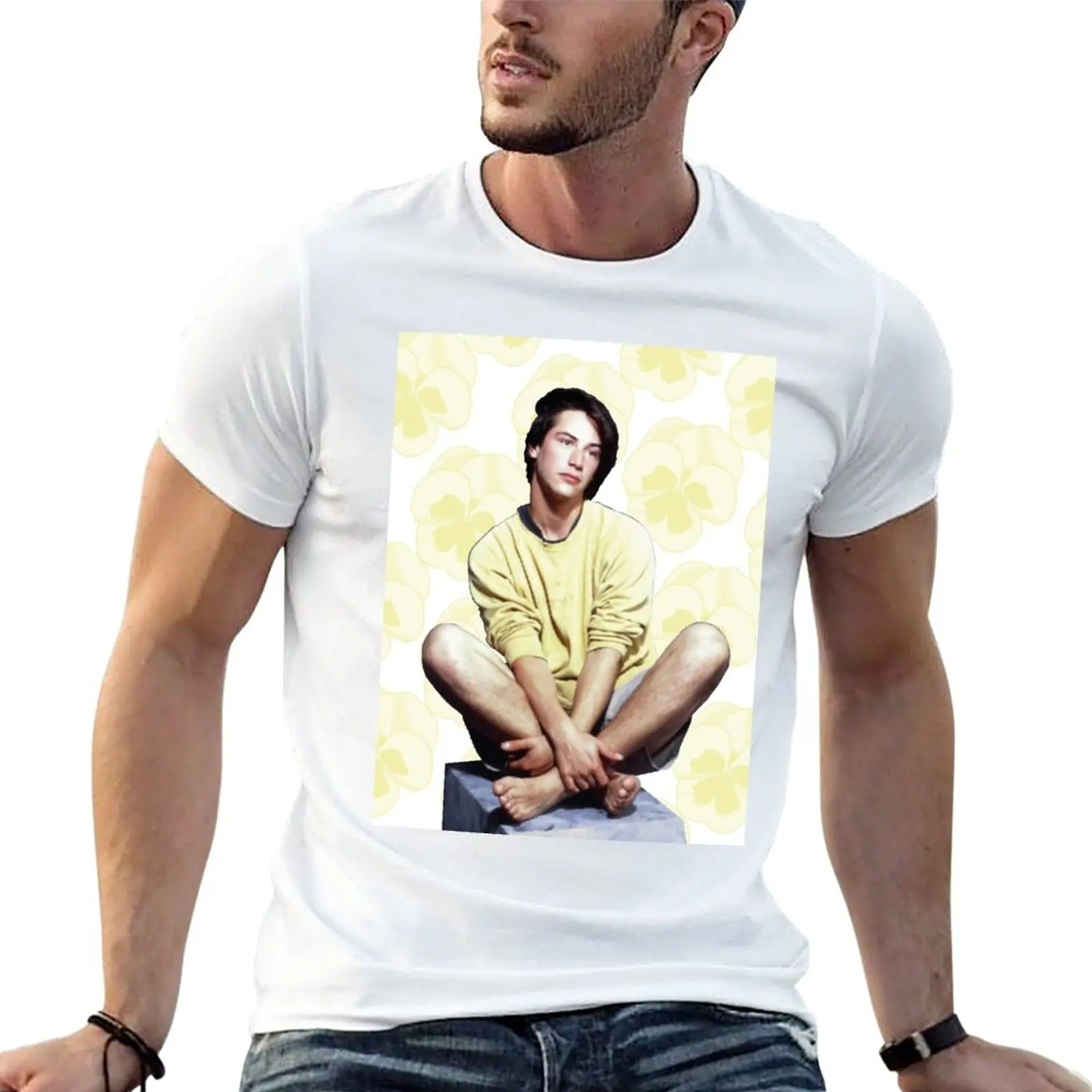 

Новая футболка Sunshine Keanu, эстетическая одежда, однотонные черные мужские футболки