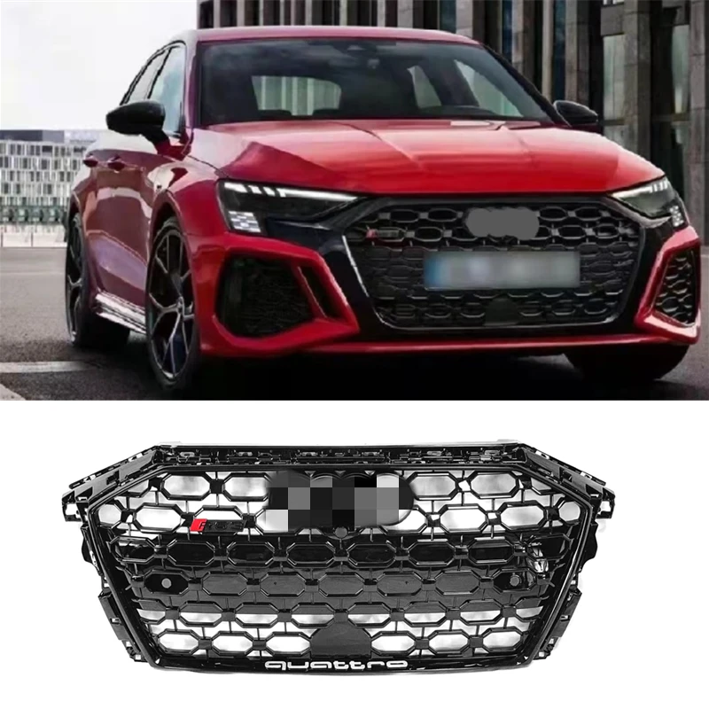 

Новое поступление решетка радиатора A3 Sports 2020 2021 2022 обновленная AUDI RS3 глянцевая черная Решетка переднего бампера