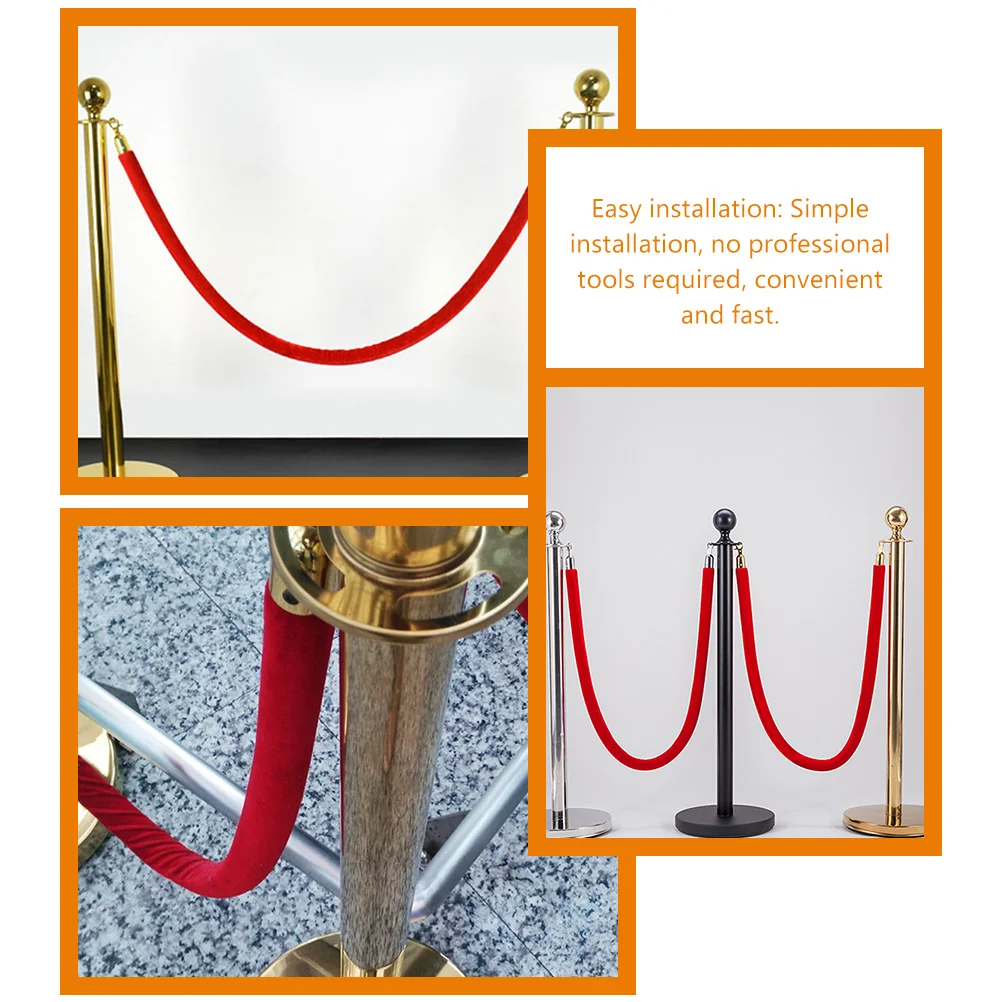 Stanchion 크라우드 컨트롤 로프 대기열 장벽 로프, 코돈 랜야드 가드 바, 랜야드 소형 금속 장식 재사용 로프