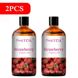 Sweet Fruity Fragrance Oil - Coconut & Vanilla, Strawberry, Lemon, Peach, Pear Aromas (100ml) - 100ml (2pcs Strawberry)