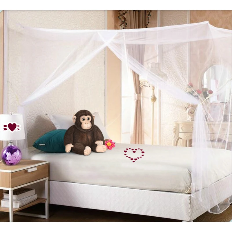 White Gauze Mosquito Nets Pure Color Extra Secret Double Bed