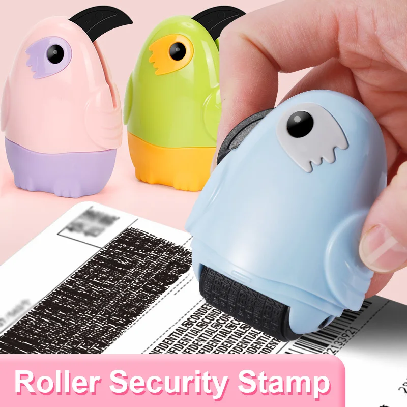 Identity theft protection Confidential roller seal, Mark address anti-theft, privacy and security seal, three colors woodpecker