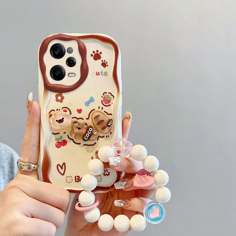 Cute Bear Phone Case For Xiaomi Redmi Note Series Soft Cover_voghion.com