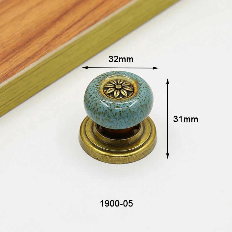 Tiradores Cajones Azul Seimneire 25 Pomos Cerámica Vintage Azul Bebé - Tiradores Calabaza Para Muebles | Pomos Gabinete Cajones Pomos Ceramica Vintage