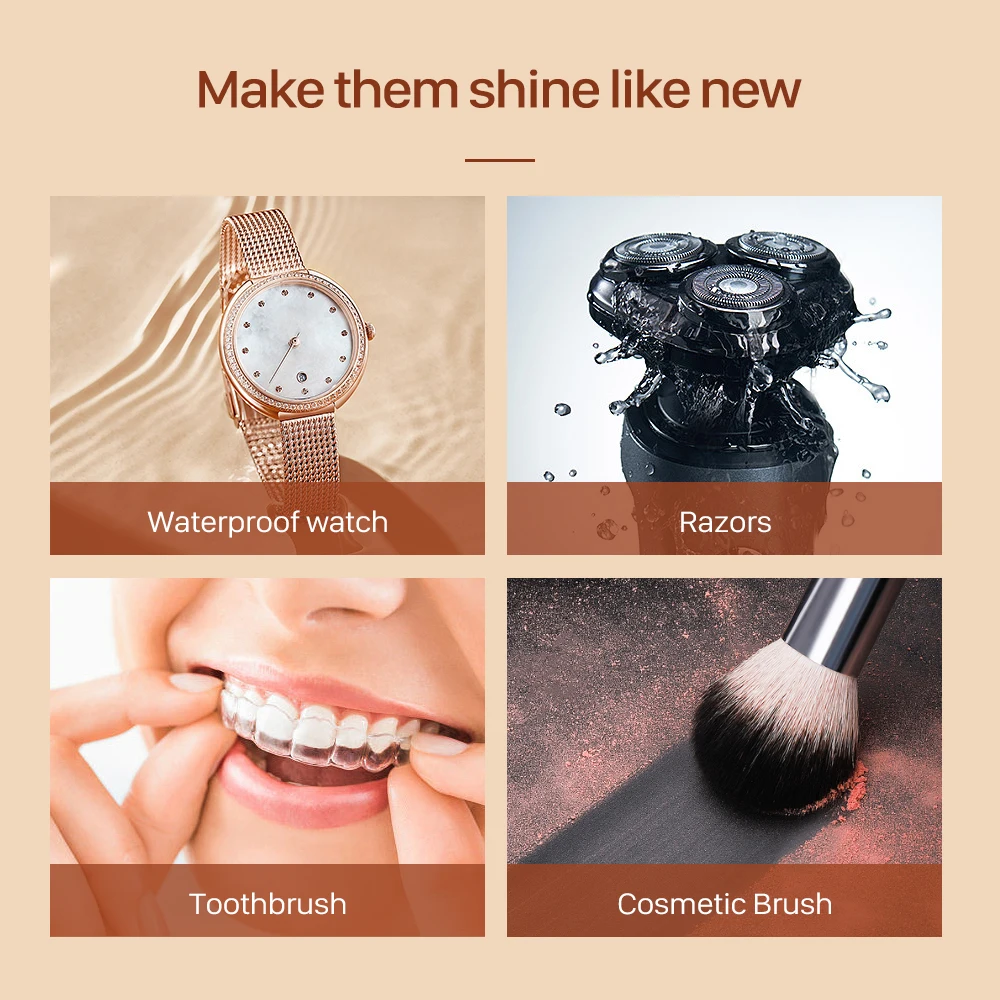 Ultrasonic Cleaner Bath Glasses Makeup Brush Tooth Brace Jewelry High Frequency Vibration Mini Portable Cleaning Washing Machine