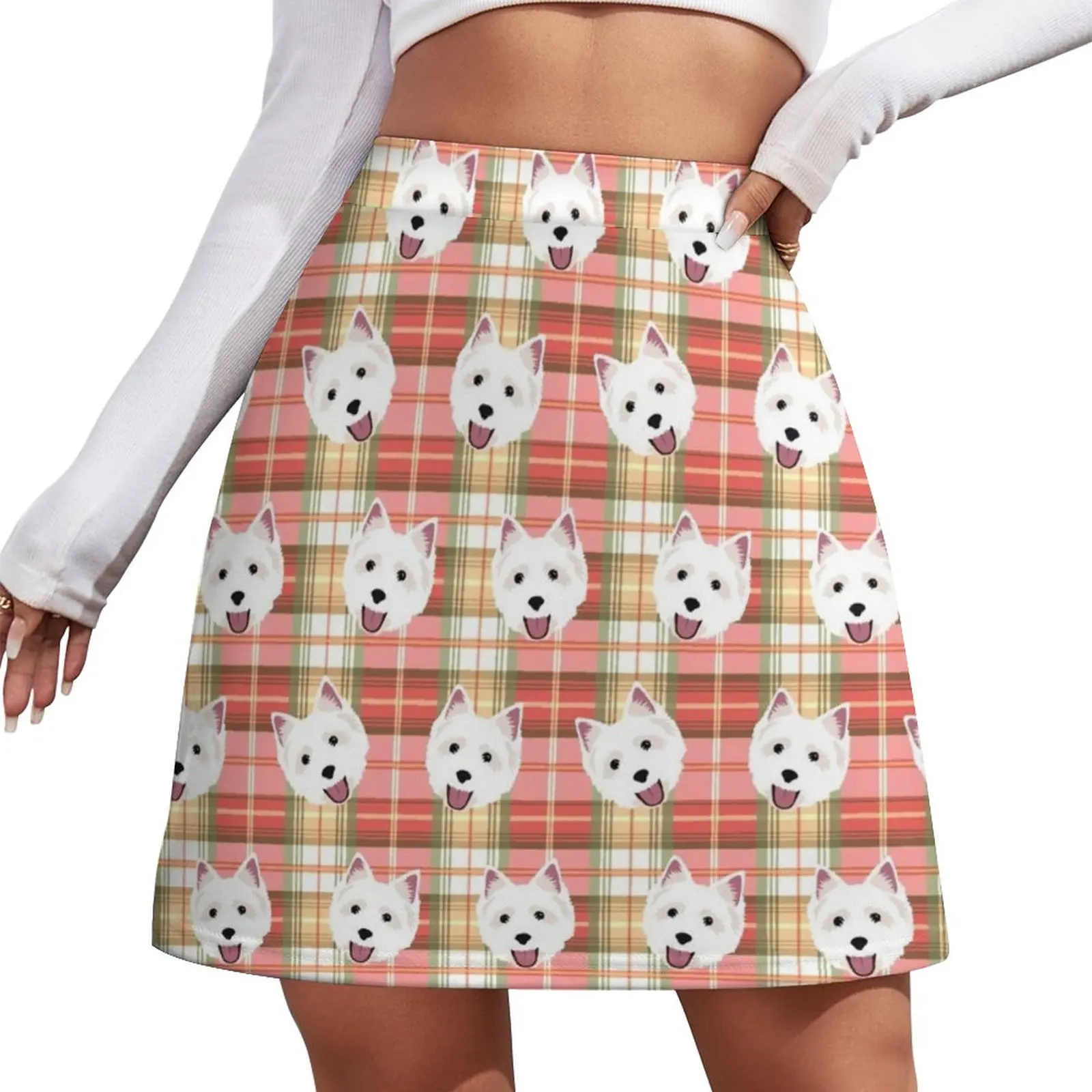 

West Highland Terrier Plaid Mini Skirt women's golf wear summer Evening dresses