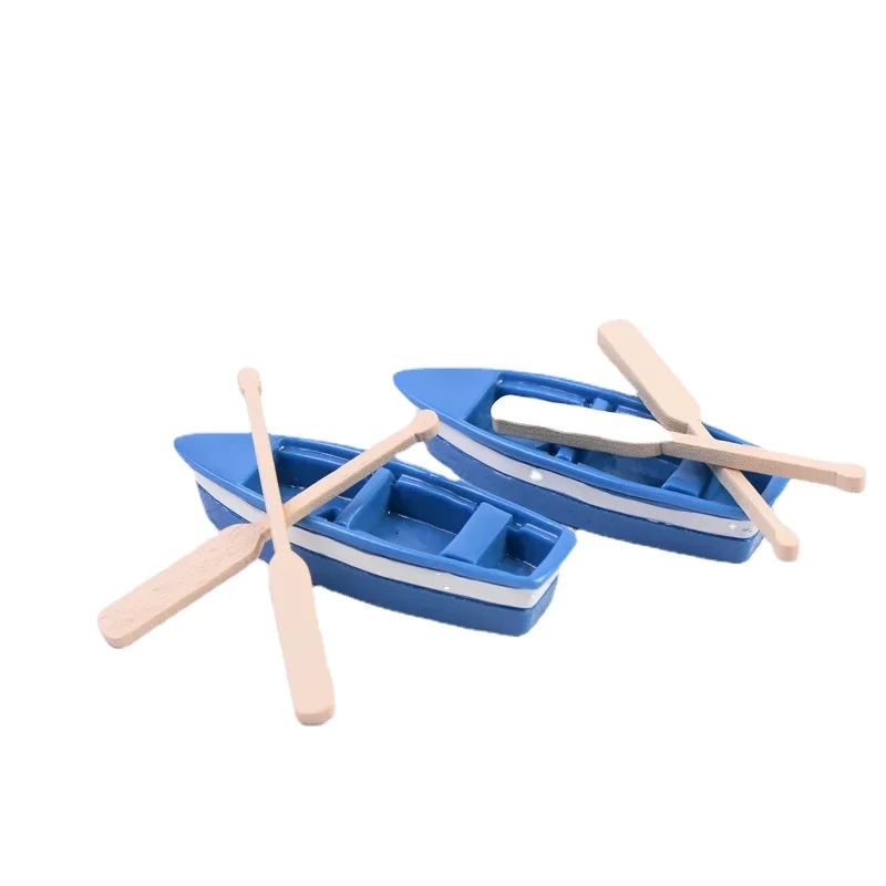 Small Boat And Paddle Small Ornament Diy Material Bryophyte Micro Landscape Meaty Plants Miniatures Figurine Garden Tools 1 Set miniature ornament miniature figurines miniature scenery material ornament crafts