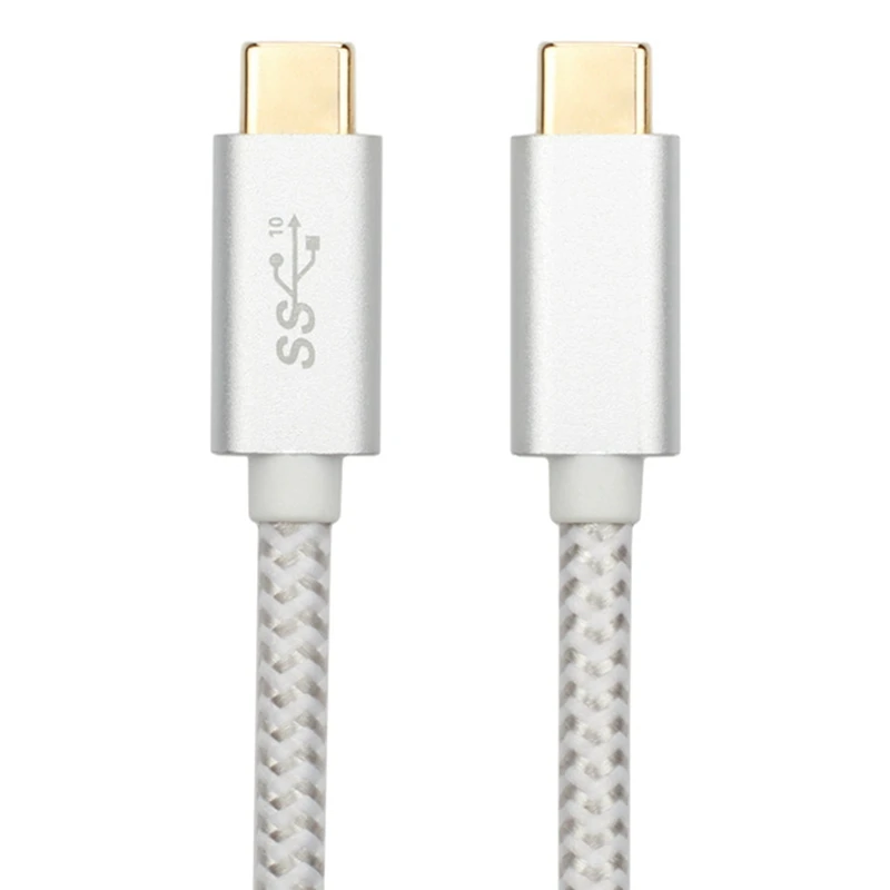

2-сторонний usb 3.1 Type-C кабель передачи данных «штырь-штырь» 1 метр металлический корпус плетеная сетка 10 Гбит/с