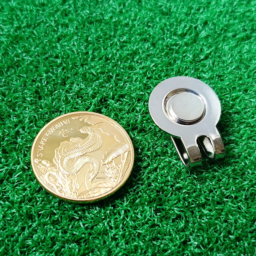 Removable Golf Ball Marker year of the Golden Snake With Magnetic Cap Clips Gift For Golfer Boys Girl Alloy Marker Gift Golf Ball Mark Golf Hat Clip