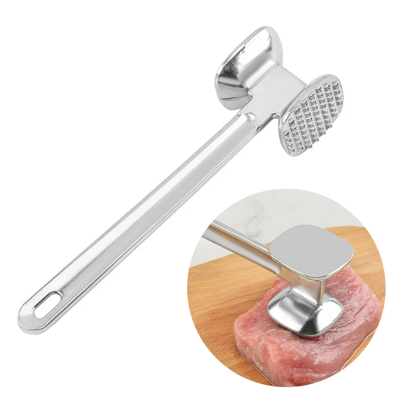 Household Double-sided Meat Hammer Steak Hammer Loose Meat Stainless Steel Tender Kitchen Creative Hand Tools TMZ for meat tenderizer,meat hammer