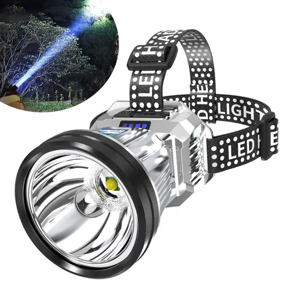 LED Rechargeable Headlamp High Lumens Super Bright Light Head Mounted Work Head O5F9