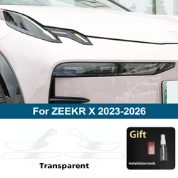 High - Gloss Smoke Black Pre - Cut Headlight Cover - Premium TPU PPF Anti - Scratch Protective Vinyl Wrap Kit - ZEEKR X CLR