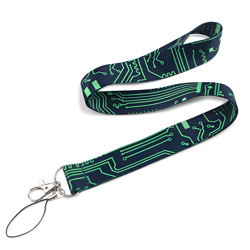 Computer Motherboard Design Lanyard - Stylish Neck Strap for Phone, Keys & ID Cards