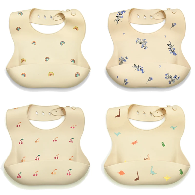 Silicone Bibs For Newborn Baby Feeding Tableware Waterproof Baby Bibs For Toddler Feedings Bibs Burp Cloths Bandana Baby Stuff