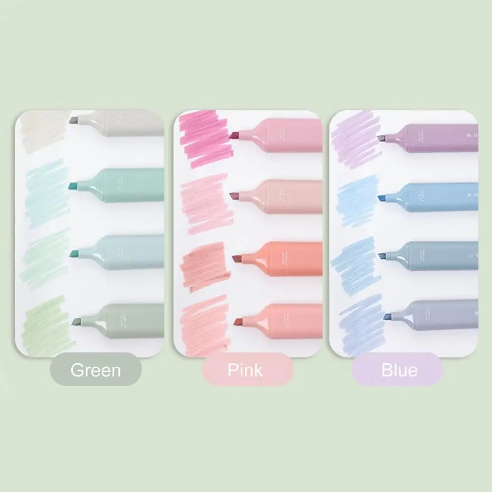 4Pcs Stylish Colored Highlighter Smooth Writing Quick Drying Glitter Highlighter Creative Student Glitter Marker Pen