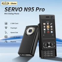 SERVO N95 PRO Slide Screen Mini Mobile Phone 2G GSM Call Recording Torch MP3/MP4 Player Blacklist FM Radio Push Screen Cellphone 1