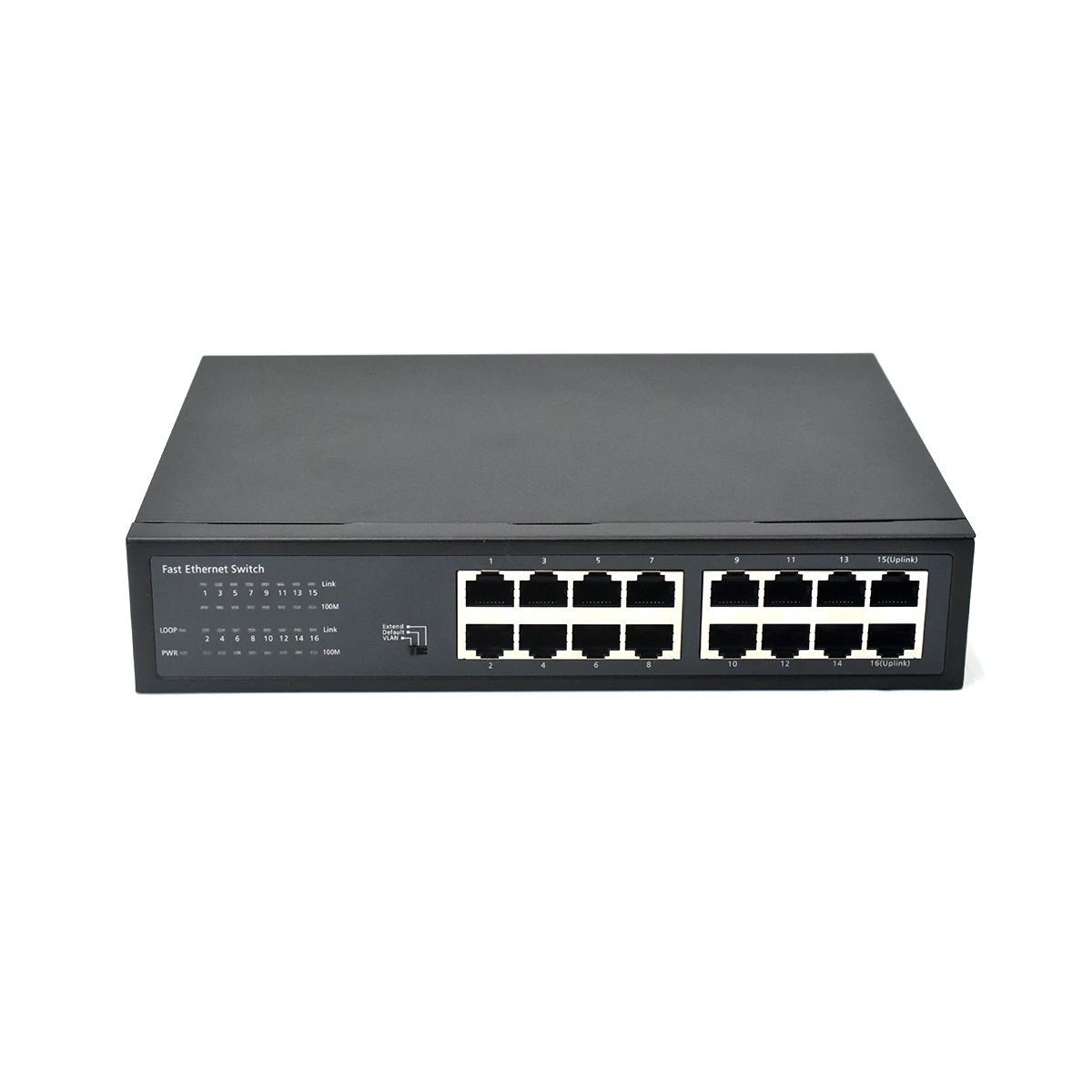 Hotsale Unmanaged Hub network switch 100M trillion 16 Port Ethernet steel shell case Switch with Metal Housing